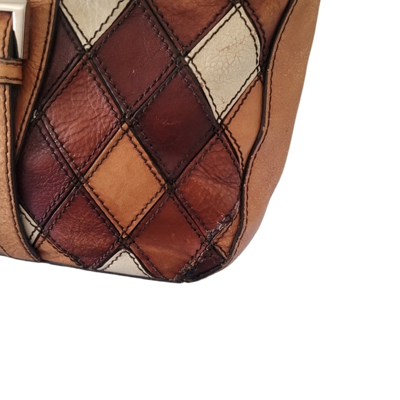Etienne Aigner Vintage Leather Argyle Patchwork Shoulder Bag - Picture 4 of 8